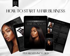 an advertisement for hair salons with the text how to start a hair business on it