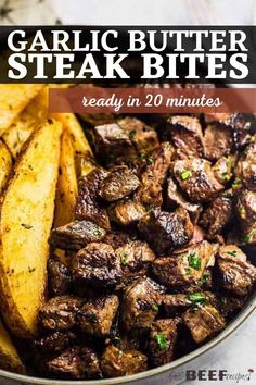 garlic butter steak bites are ready in 20 minutes