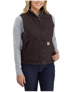 PRICES MAY VARY. Zipper closure Machine wash warm separately, Do not bleach, Tumble dry low, Do not iron ornamentation, Steam iron shell only 12-ounce, 100% cotton sandstone duck Carhartt Women's Outfit, Canvas Vest, Carhartt Vest, Outdoor Vest, Collar Vest, Carhartt Womens, Hooded Vest, Outerwear Vest, Womens Fleece