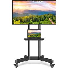 #ad Top Rated TAVR Mobile Tall TV Stand Cart with Wheels for up to 75 inch TVs, Office, Furniture Outdoor Tv Stand, Tv Trolley, Laptop Shelf, Rolling Tv Stand, Tv Stand On Wheels, Tabletop Tv Stand, Mobile Tv Stand, Tall Tv Stands, Patio Office