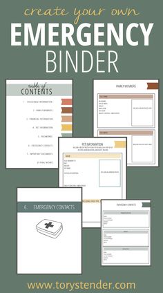 an emergency binder with the text how to create your own emergency binder