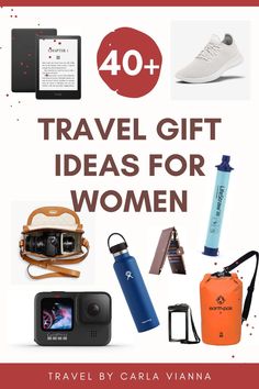 the cover of travel gift ideas for women by carol vanna, featuring items from her travels