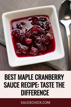 Maple Cranberry Sauce Recipe Cranberry Sauce Recipe, Cranberry Sauce Homemade, Frozen Cranberries, Recipe Sweet, Holiday Feast, Honey And Cinnamon