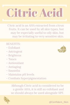 Citric Acid Uses, Fungal Infection Skin, Sensitive Acne Prone Skin, How To Help Nausea, Sweet Lime, Esthetician Marketing, Mandelic Acid