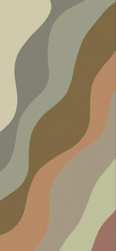 an abstract pattern in shades of brown, beige and green with wavy lines on the side