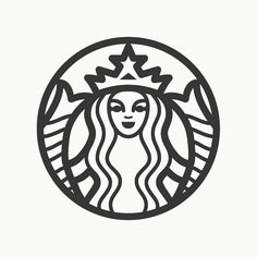 the starbucks logo with a woman's face in the center and leaves around her head