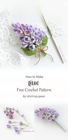 how to make lilac free crochet pattern by stitching space