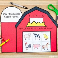 an old mcdonald had a farm and on his farm he had some cut outs with scissors