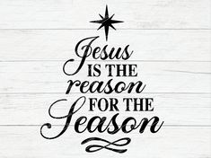 a christmas tree with the words jesus is the reason for the season