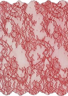 red lace with flowers on it