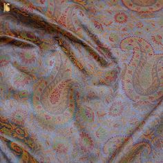 Grey Pure Banarasi Silk Handwoven Tanchui Fabric - Khinkhwab Multicolor Unstitched Silk Suit, Multicolor Unstitched Katan Silk Suit In Traditional Drape, Unstitched Multicolor Silk Suit, Unstitched Multicolor Katan Silk Suit, Elegant Unstitched Suit For Traditional Ceremonies, Multicolor Silk Unstitched Suit For Diwali, Formal Jamawar Pashmina Shawl With Traditional Drape, Elegant Katan Silk Pashmina Shawl With Zari Work, Traditional Jamawar Pashmina Shawl For Formal Occasions