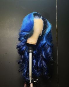 Dark Colored Dyed Hair, Sapphire Blue Wig, High Fashion Hair, Creative Hair Color