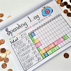 a printable calendar with coins around it