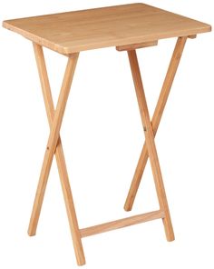 a wooden folding table on a white background