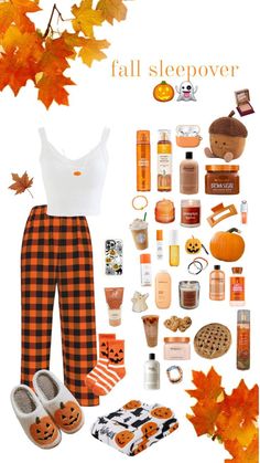 Sleepover Guide, Fall Pjs, Fall Preppy Outfits, Fall Sleepover, Casual Halloween Outfits, Preppy Autumn, Fall Traditions, Sleepover Outfit, Sleepover Essentials