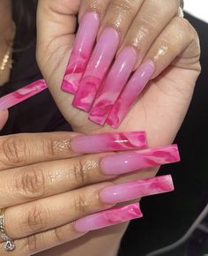 Curved Valentine Nails, C Curve Nails Acrylics, Long Pink Acrylic Nails, Extra Long Acrylic Nails, Colourful Acrylic Nails, Marble Acrylic Nails, Purple Nail Art, Tapered Square Nails, Acrylic Toe Nails