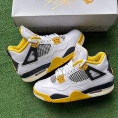 Size Various - Unisex Air Jordan 4 Retro Vivid Sulfur W In-Hand Ships Today. Aq9129-101 All Jordan 4 Shoes, Jordan 4 Vivid Sulfur, Yellow Jordans, Jordan 4 Shoes, Jordan 4’s