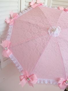 Pink And White Lace, Doll Closet, Umbrellas Parasols, Sun Umbrella, Sweet Lolita, Everything Pink