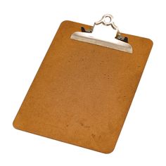 a clipboard with a metal handle attached to it