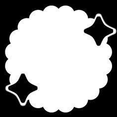 a black and white silhouette of a sheep with stars on its head, in the shape of a circle