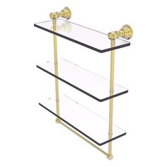 #finish_Satin Brass Glass Wall Shelf, Functional Shelf, Hanging Hand Towels, Industrial Wall Shelves, Shelf With Towel Bar, Glass Wall Shelves, Glass Shelving, Floating Corner Shelves, Corner Wall Shelves