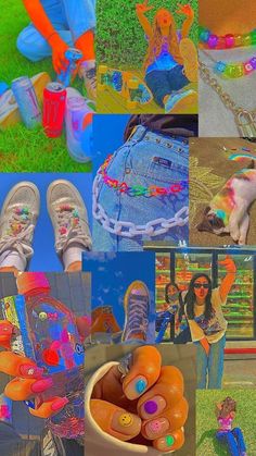 a collage of images with different items in them