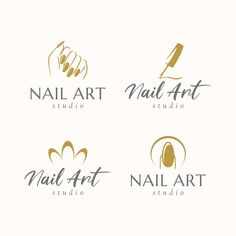 four logos for nail art studio