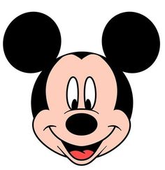 a mickey mouse face with black and white ears