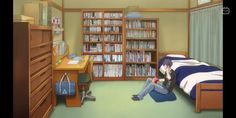 Anime Houses, Anime House, Japanese Room, Architectural Floor Plans, Anime Room, Fantasy Places, Green Carpet, Anime Background, Room Interior