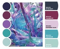 the color scheme is blue, purple and green with an assortment of different shades to choose from