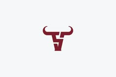 a bull's head with long horns is shown in the middle of this logo