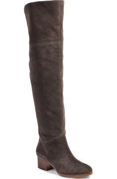 Stay on trend in this minimalist over-the-knee boot shaped from soft leather and set on a low stacked heel. Fall Fashion 2016, Minimalist Shoes, Tall Boot, Flat Boots, Sneaker Heels, Tall Boots, Stacked Heel, Over The Knee Boots