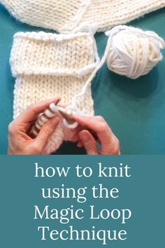 someone using the magic loop technique to knit a sweater