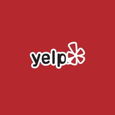 the yelp logo is displayed on a red background