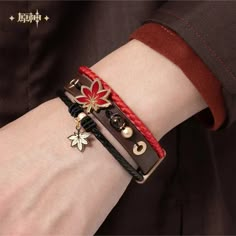 Genuine] Game Genshin Impact Cosplay Jewelry Kazuha PU Wristband Anime Metal Adjustable Bracelet Kazuha Theme, Genshin Merch, Bracelet Couples, Matching Jewellery, Couples Accessories, Kaedehara Kazuha, Genshin Impact Cosplay, Cosplay Jewelry, Anime Jewelry