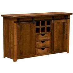 a large wooden cabinet with drawers on one side