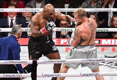 Jake Paul won an eight-round unanimous decision over Mike Tyson, who fought in his first sanctioned pro bout in almost 20 years Heavyweight Boxing, Boxing Match, Kyle Richards, Jake Paul, Shaquille O'neal, New Africa