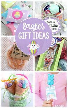 an easter gift idea collage with the words, you're an excellent friend