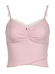 ⚡Buy 2024 Bow Lace Trim Crop Cami Top Pink M under $14.00 in Tops&Tees at AnotherChill.com Online. Style: Casual/Street/Vintage. Fabric Content: Polyester. Fit Type: Slim Fit. Neckline: V Neck. Sleeve Length:  Sleeveless. ✓2024 S/S OUTFITS. Check reviews and buy Bow Lace Trim Crop Cami Top today. Pink Lace Cami, Pink Lace Tank Top, Baggy Dresses, Lace Cami Top, Cute Dress Outfits, 2000s Outfits, Pink Crop Top, Lace Cami, Cropped Cami