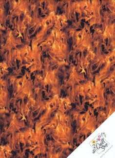 an orange and brown fire pattern on a sheet of paper