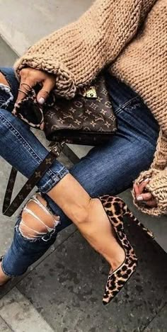 Leopard Print Heels, High Street Fashion, Foto Tips, 가을 패�션, Looks Style, Street Chic, Street Styles