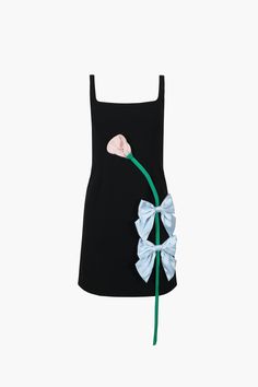 Sleeveless dress in Black Featuring a rose and bow appliqué detailsConcealed zipper at backMade in NYC Fits true to sizeModel is 5'10 and wearing a size 2 Size Length Chest Waist 0 32 1/4" 29" 26" 2 32 1/2" 30" 27" 4 32 3/4" 31" 28" 6 33" 32" 29" 8 33 1/4" 33" 30" 10 33 1/2" 34 1/2" 31 1/2" 12 33 3/4" 36" 33" 67% Polyester, 29% Rayon, 4% Spandex Size Guide + Shipping Info Monthly payments available at checkout with Affirm. Nyc Fits, Funky Dresses, Sandy Liang, Applique Dress, Rose Dress, Look At You, New Wardrobe, A Rose, Outfits Casuales