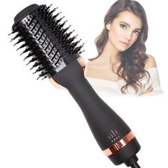 【Hair Drying Brush】:hot air bruch that perfectly combines dryer, straightener and curler;One Step Hair Dryer and Volumizer for blow drying bruch hair styling;It is professional stylist preferred for men or women. 【Advanced ionic technology】: blow hair brush is designed with negative ionic technology to improve hair condition.This hot-air brush makes your hair more nourished,more smoothy,and less damaged, less ruffles,keeping faster drying and salon results. 【3 HEAT SETTINGS】 :hot hair dryer brus Brush Blow Dryer, One Step Hair Dryer, Blow Hair, Hot Air Brush, Round Hair Brush, Blow Dry Brush, Hair Drying, Hair Dryer Brush, Professional Stylist