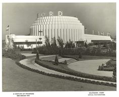 an old black and white photo of a building