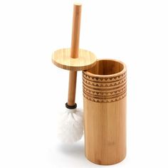 Toilet Brush DKD Home Decor Bamboo (10 x 10 x 24 cm)-Bathroom-Gullebica Toilet Cleaning, Bath Sets, Toilet Brush, Nature Decor, Black Decor, Take Care, Biodegradable Products, Make Your, Make It Yourself