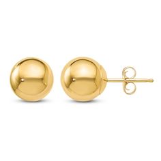 Timeless, elegant and trendy, these 8mm ball stud earrings are an all-time favorite with any fashion look. Fashioned in 14K yellow gold, the earrings secure in place with friction backs and are rendered with high polished finish for glossy shine. Classic Gold Earrings With Round Beads, Jared The Galleria Of Jewelry, Jewelry Repair, How To Take Photos, Fashion Earrings, My Jewellery, Gold Jewelry, Fashion Looks, Yellow Gold