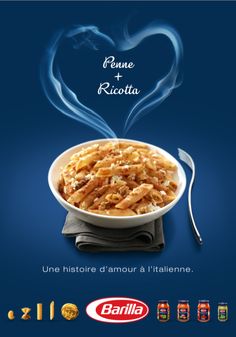 Barilla #food #advertising #print Pasta Ads Creative, Food Poster Creative, Food Graphic Design Advertising, Pasta Ads, Pasta Social Media, Poster Creative, Food Menu Design