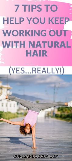 Learn how you can workout with your natural hair and not have to let it suffer as a result of exercise. Use these 7 tips to help you keep your hair in great condition. #naturalhair Long Natural Curls, Workout Hair, Hair Stules, Heat Damaged Hair, Natural Hair Accessories, Natural Hair Care Tips