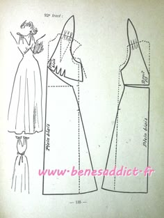 an old fashion sewing pattern for a woman's dress