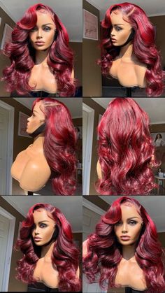 Red Prom Hair, Red Curly Wig, Men Wigs, Black Women Wigs, Red Weave Hairstyles, Wigs For Men, Red Hair Looks, Best Human Hair Wigs, Red Hair Inspo